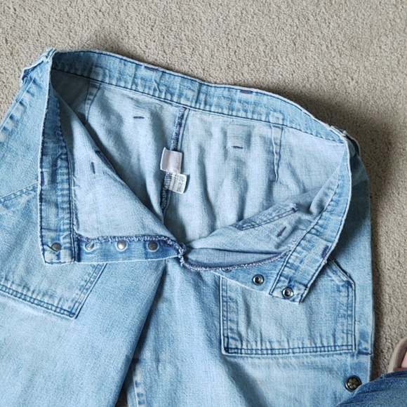 Vintage Bell Bottom Jeans with Side Snaps and Heart Patch On Bum - Picture 4 of 9